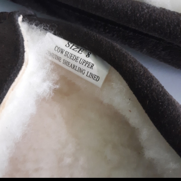 Emu ridge Australia mens cow suede moccasins slippers genuine shearling size 8. - Picture 5 of 8